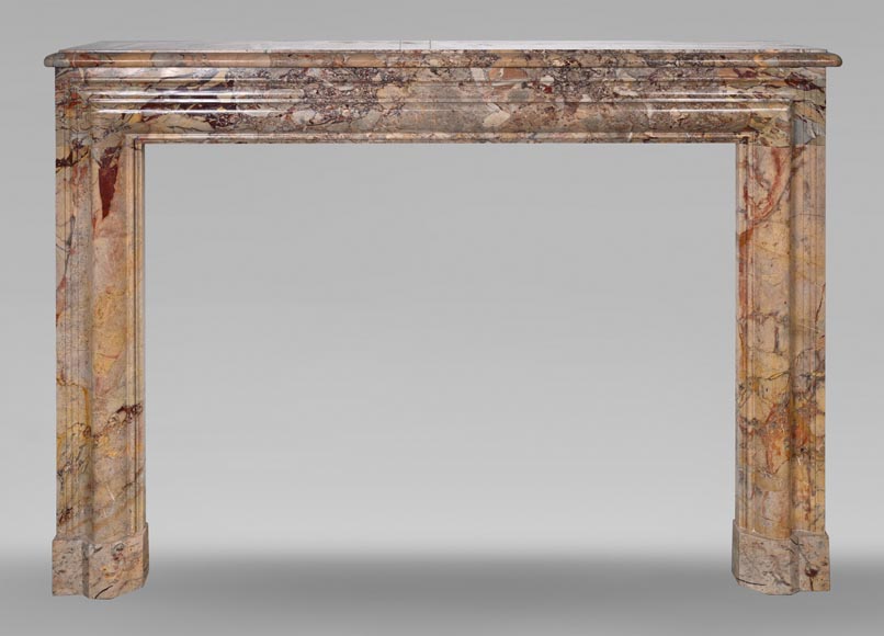 Louis XIV style Sarrancolin marble mantelpiece with roll molding Louis XIV style Sarrancolin marble mantelpiece with roll molding-0