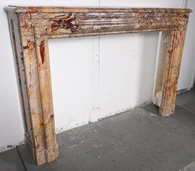 Louis XIV style Sarrancolin marble mantelpiece with roll molding Louis XIV style Sarrancolin marble mantelpiece with roll molding-2