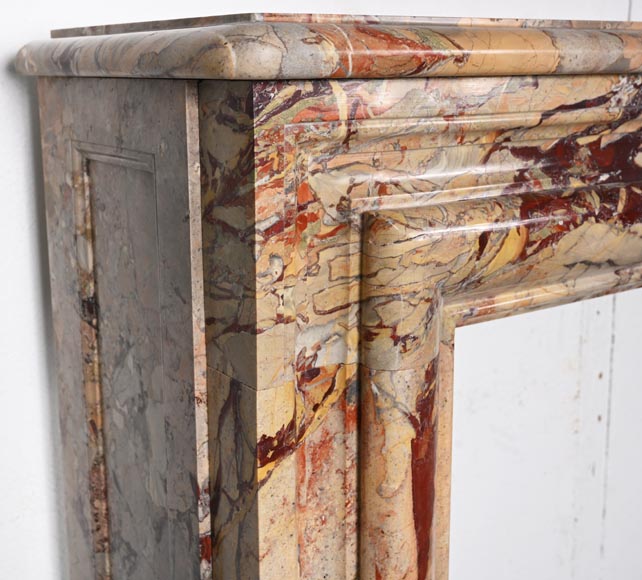 Louis XIV style Sarrancolin marble mantelpiece with roll molding Louis XIV style Sarrancolin marble mantelpiece with roll molding-3