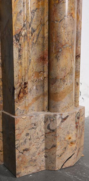 Louis XIV style Sarrancolin marble mantelpiece with roll molding Louis XIV style Sarrancolin marble mantelpiece with roll molding-4