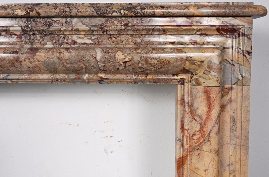 Louis XIV style Sarrancolin marble mantelpiece with roll molding Louis XIV style Sarrancolin marble mantelpiece with roll molding-6