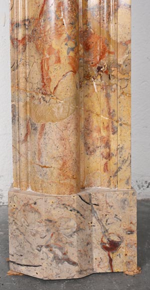 Louis XIV style Sarrancolin marble mantelpiece with roll molding Louis XIV style Sarrancolin marble mantelpiece with roll molding-7