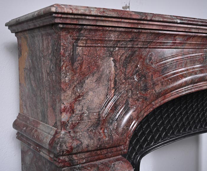 Regence style mantel in veined red marble Regence style mantel in veined red marble-3