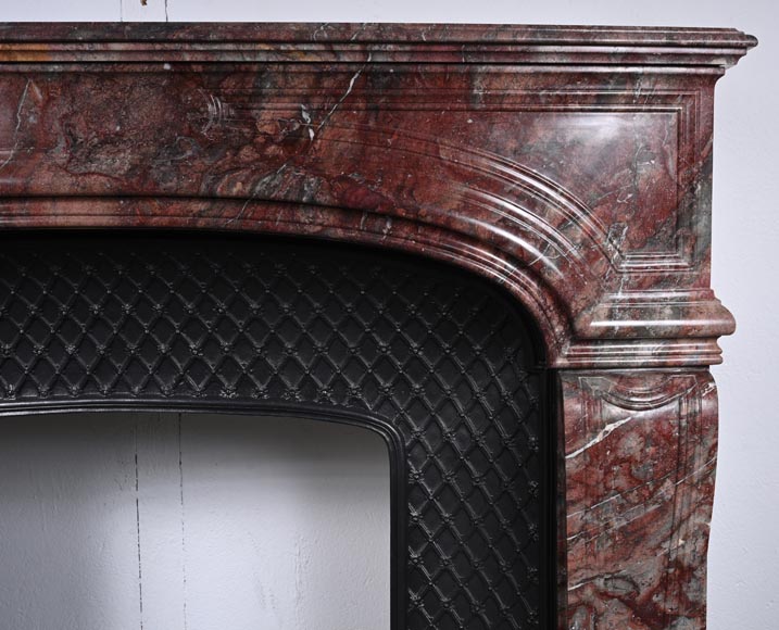 Regence style mantel in veined red marble Regence style mantel in veined red marble-7