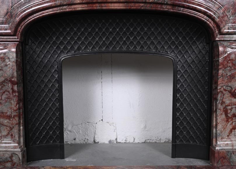 Regence style mantel in veined red marble Regence style mantel in veined red marble-9