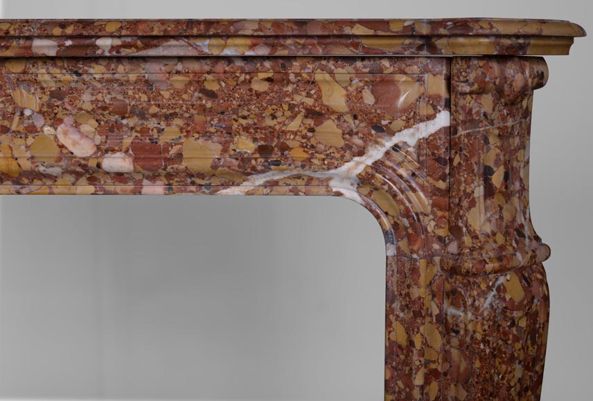 Stretched out Pompadour mantel in Alep Breccia marbre Stretched out Pompadour mantel in Alep Breccia marbre-6