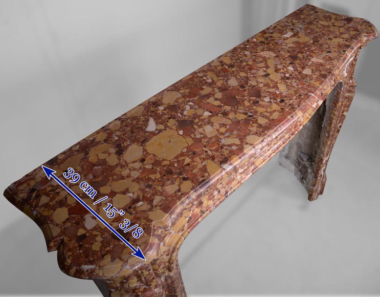 Stretched out Pompadour mantel in Alep Breccia marbre Stretched out Pompadour mantel in Alep Breccia marbre-9