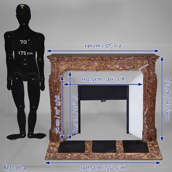 Stretched out Pompadour mantel in Alep Breccia marbre Stretched out Pompadour mantel in Alep Breccia marbre-10