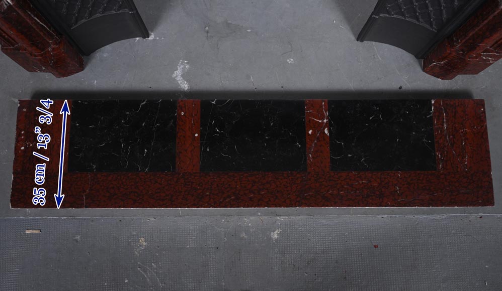 Louis XIV style Bolection mantel carved in Griotte marble Louis XIV style Bolection mantel carved in Griotte marble-8