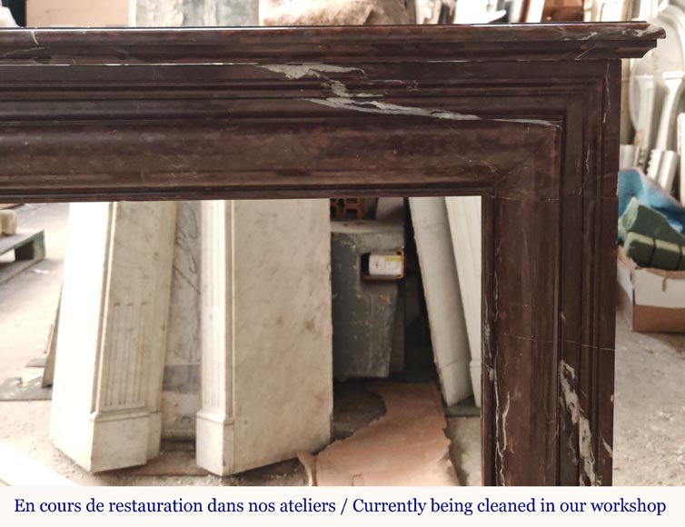 Louis XIV style Bolection mantel in Rouge Griotte marble Louis XIV style Bolection mantel in Rouge Griotte marble-5