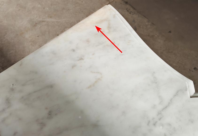 Louis XV style fireplace in Carrara marble, richly decorated with shells and flowers Louis XV style fireplace in Carrara marble, richly decorated with shells and flowers-15