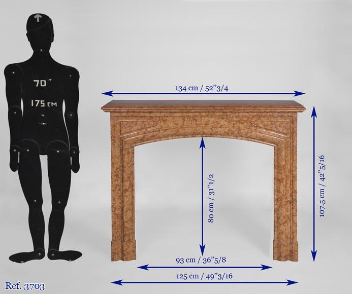 An antique Louis XIV style fireplace made out of Rosso di Verona marble An antique Louis XIV style fireplace made out of Rosso di Verona marble-9