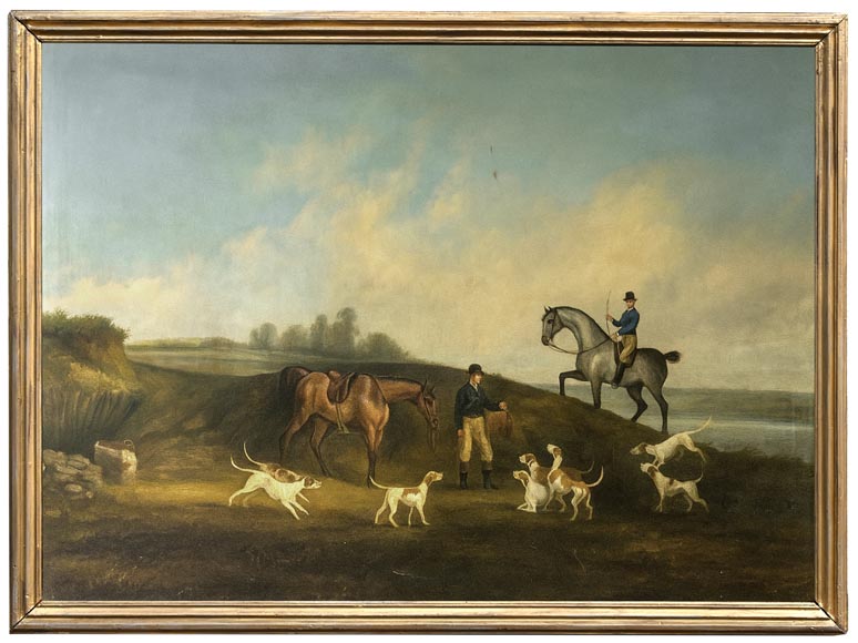 Oak panelling painted with ten pictures of hunting scenes by A. Chaintieuil in a house in central France, 1827 Oak panelling painted with ten pictures of hunting scenes by A. Chaintieuil in a house in central France, 1827-2