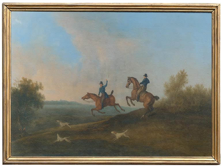 Oak panelling painted with ten pictures of hunting scenes by A. Chaintieuil in a house in central France, 1827 Oak panelling painted with ten pictures of hunting scenes by A. Chaintieuil in a house in central France, 1827-3