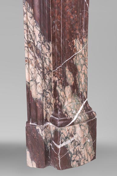 An antique Louis Xv style fireplace, Pompadour model, made out of Campan rubané marble An antique Louis Xv style fireplace, Pompadour model, made out of Campan rubané marble-7