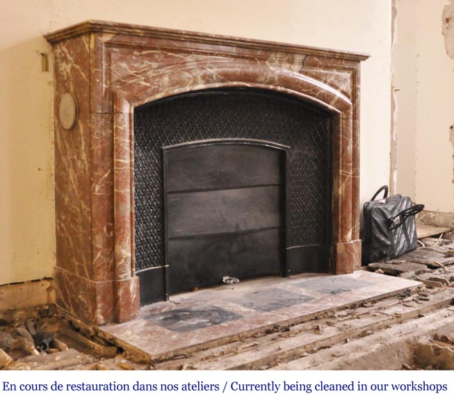 An antique Louis XIV style fireplace, made out of Rouge Royal marble An antique Louis XIV style fireplace, made out of Rouge Royal marble-2