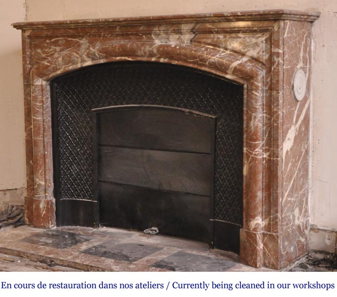 An antique Louis XIV style fireplace, made out of Rouge Royal marble An antique Louis XIV style fireplace, made out of Rouge Royal marble-5