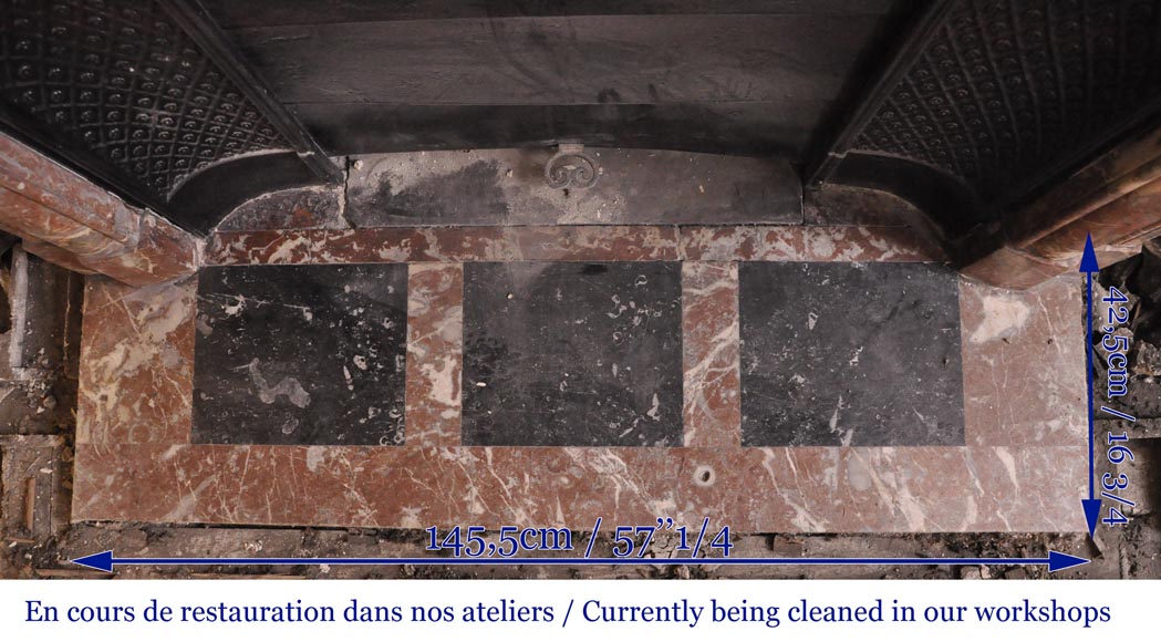 An antique Louis XIV style fireplace, made out of Rouge Royal marble An antique Louis XIV style fireplace, made out of Rouge Royal marble-9