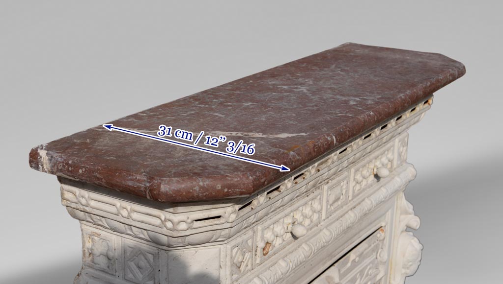 Antique cast iron stove in the Napoleon III style decorated with caryatids Antique cast iron stove in the Napoleon III style decorated with caryatids-10