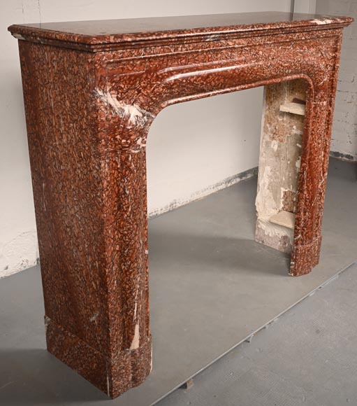 Louis XIV style mantel in red Campan marble Louis XIV style mantel in red Campan marble-3