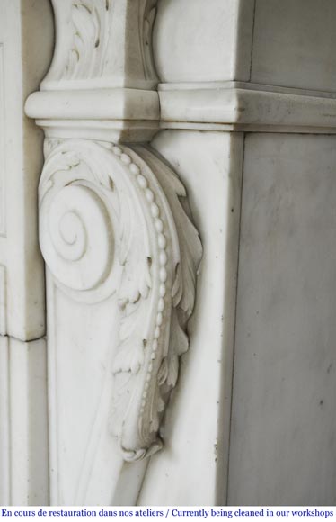Antique Napoleon III fireplace with a woman's profile decoration in a medallion Antique Napoleon III fireplace with a woman's profile decoration in a medallion-12