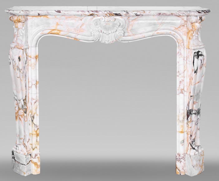Louis XV style fireplace in Breccia Nuvolata marble Louis XV style fireplace in Breccia Nuvolata marble-0