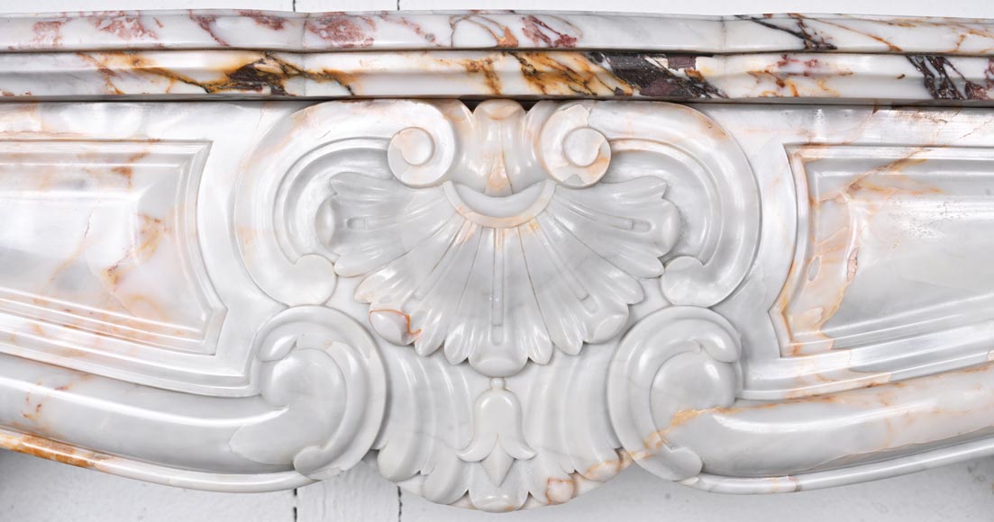Louis XV style fireplace in Breccia Nuvolata marble Louis XV style fireplace in Breccia Nuvolata marble-1