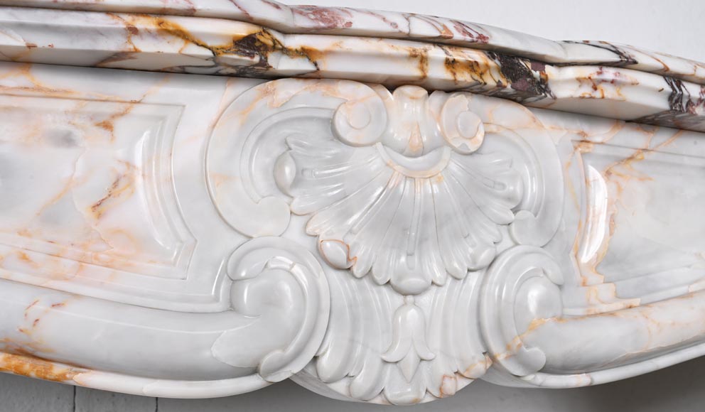 Louis XV style fireplace in Breccia Nuvolata marble Louis XV style fireplace in Breccia Nuvolata marble-2
