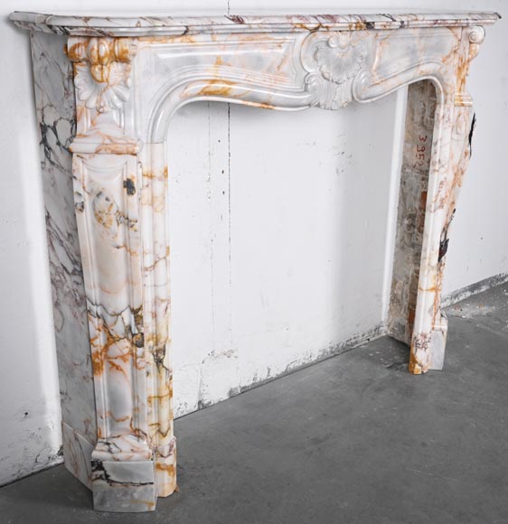 Louis XV style fireplace in Breccia Nuvolata marble Louis XV style fireplace in Breccia Nuvolata marble-3