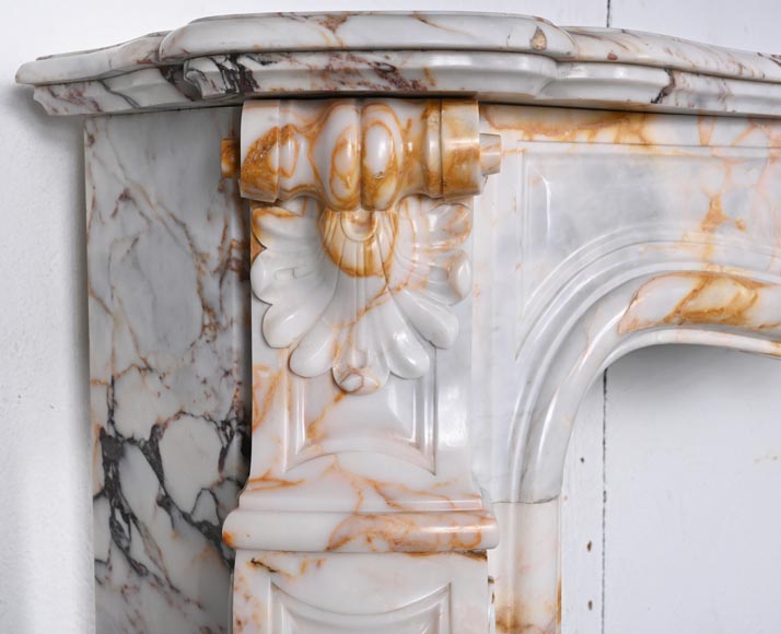 Louis XV style fireplace in Breccia Nuvolata marble Louis XV style fireplace in Breccia Nuvolata marble-4