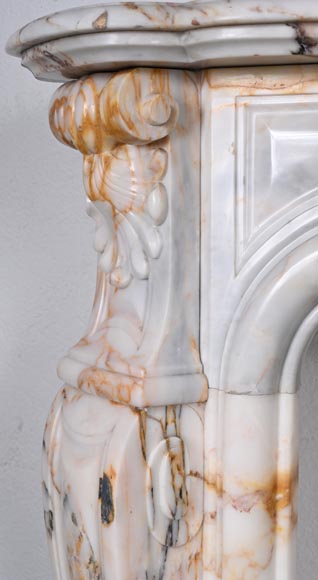 Louis XV style fireplace in Breccia Nuvolata marble Louis XV style fireplace in Breccia Nuvolata marble-5