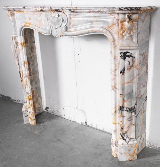 Louis XV style fireplace in Breccia Nuvolata marble Louis XV style fireplace in Breccia Nuvolata marble-7