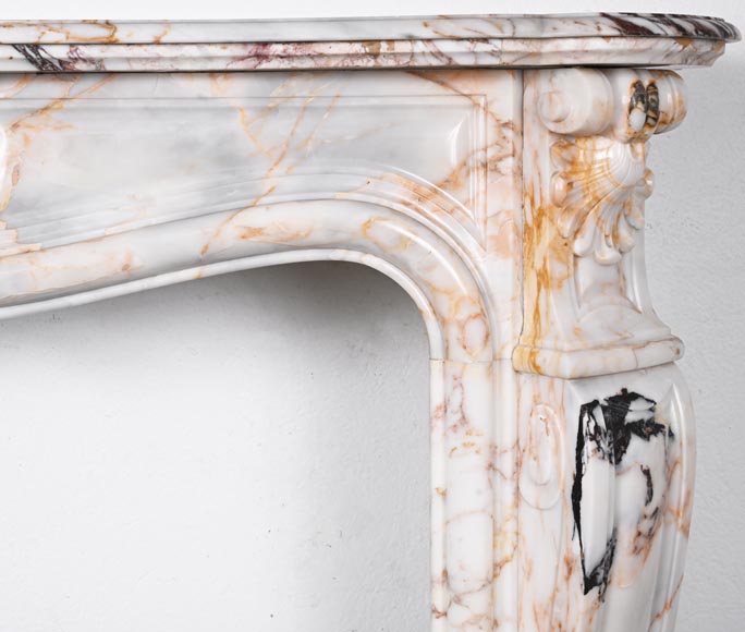 Louis XV style fireplace in Breccia Nuvolata marble Louis XV style fireplace in Breccia Nuvolata marble-8