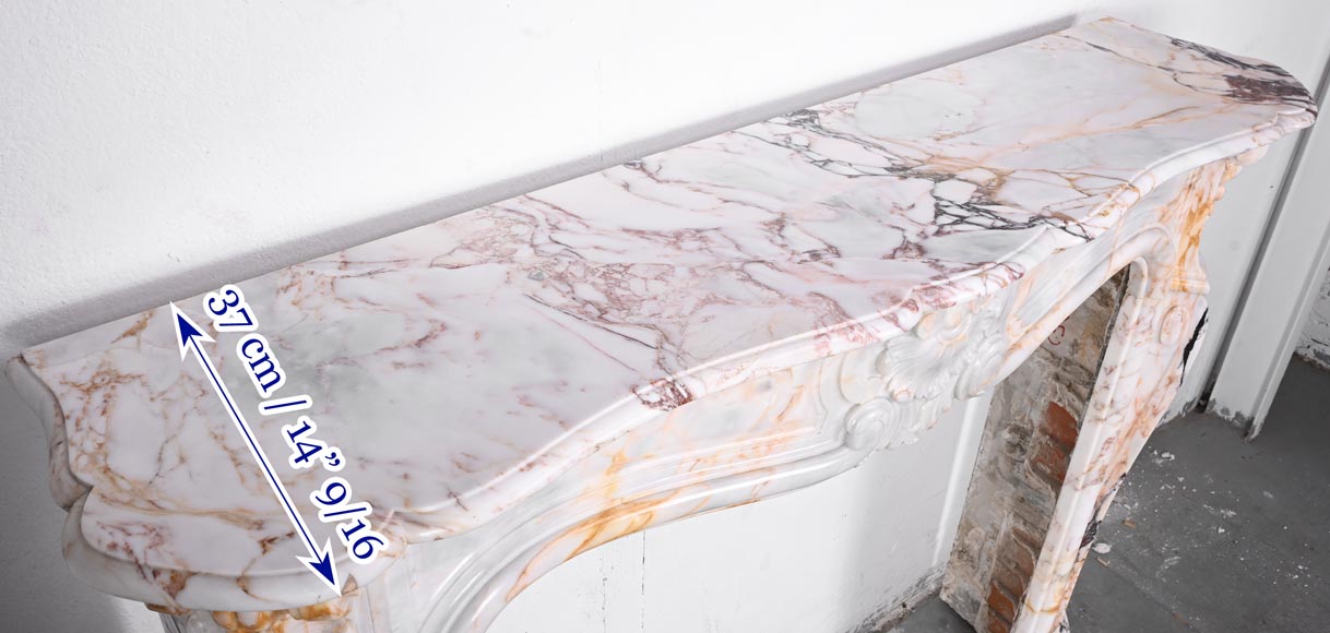 Louis XV style fireplace in Breccia Nuvolata marble Louis XV style fireplace in Breccia Nuvolata marble-10