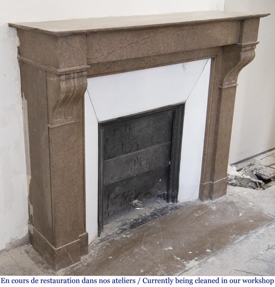 Antique Napoleon III style marble fireplace with modillions Antique Napoleon III style marble fireplace with modillions-2