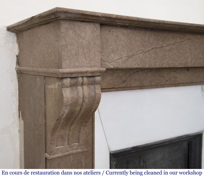 Antique Napoleon III style marble fireplace with modillions Antique Napoleon III style marble fireplace with modillions-3