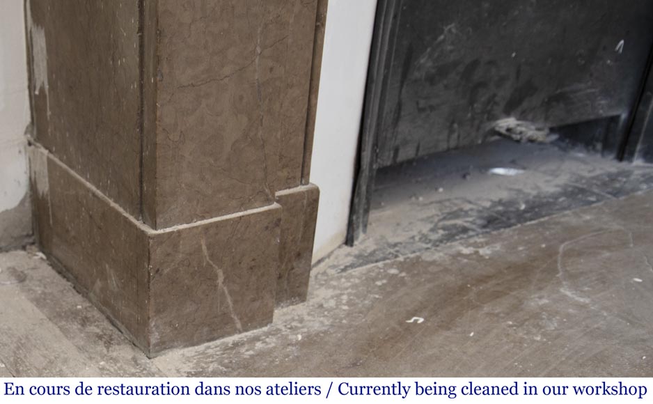 Antique Napoleon III style marble fireplace with modillions Antique Napoleon III style marble fireplace with modillions-4