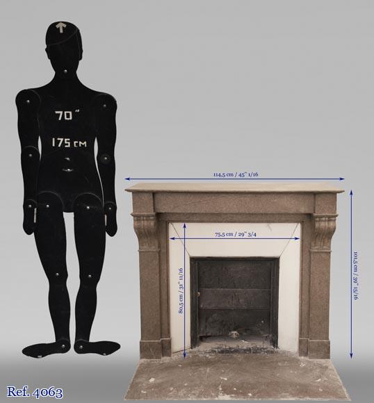 Antique Napoleon III style marble fireplace with modillions Antique Napoleon III style marble fireplace with modillions-10