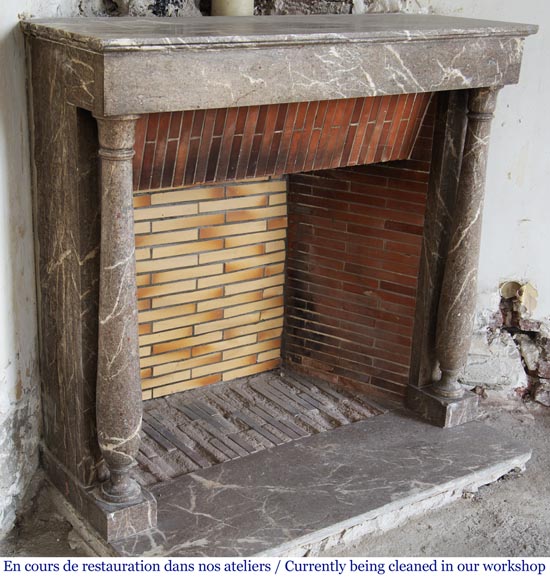 Antique Directoire style fireplace with detached columns Antique Directoire style fireplace with detached columns-2
