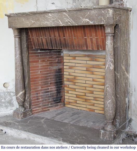 Antique Directoire style fireplace with detached columns Antique Directoire style fireplace with detached columns-6
