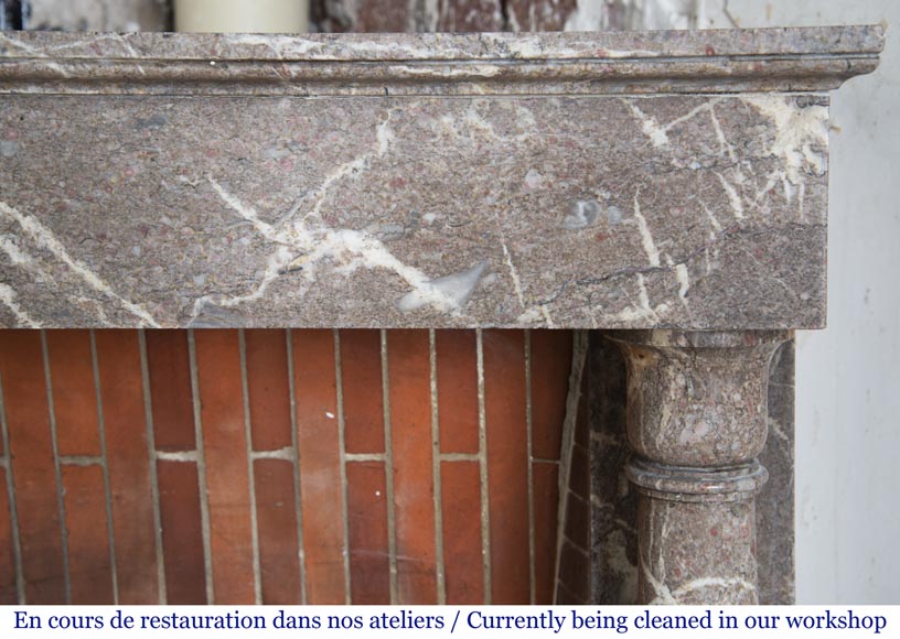 Antique Directoire style fireplace with detached columns Antique Directoire style fireplace with detached columns-7