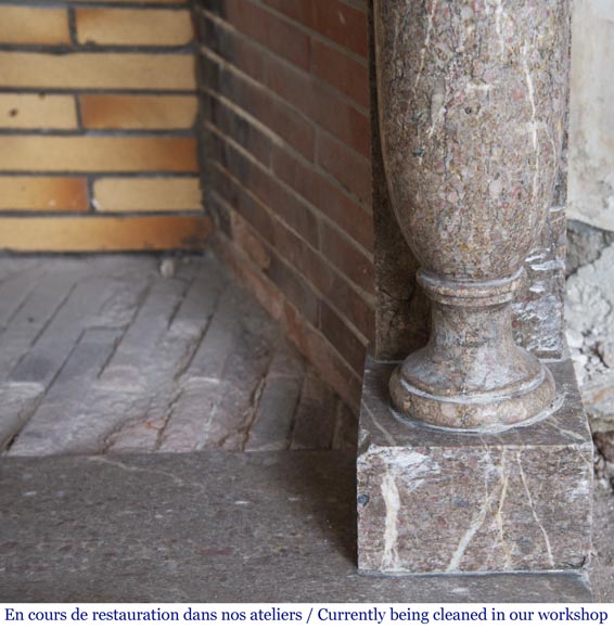 Antique Directoire style fireplace with detached columns Antique Directoire style fireplace with detached columns-8