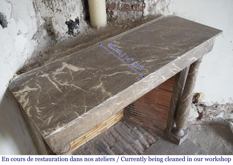 Antique Directoire style fireplace with detached columns Antique Directoire style fireplace with detached columns-10