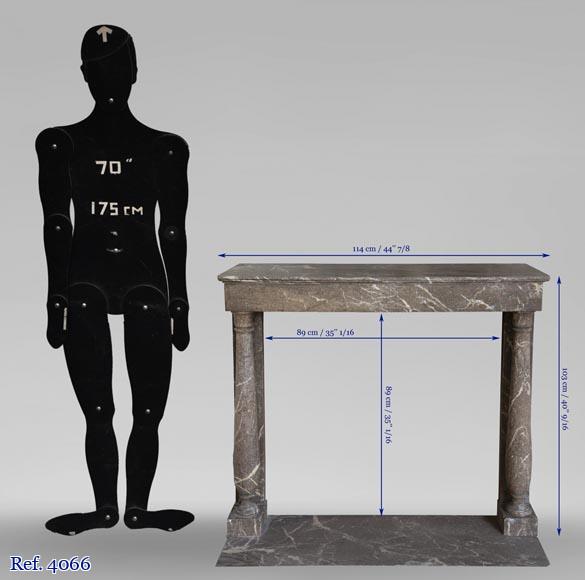 Antique Directoire style fireplace with detached columns Antique Directoire style fireplace with detached columns-11