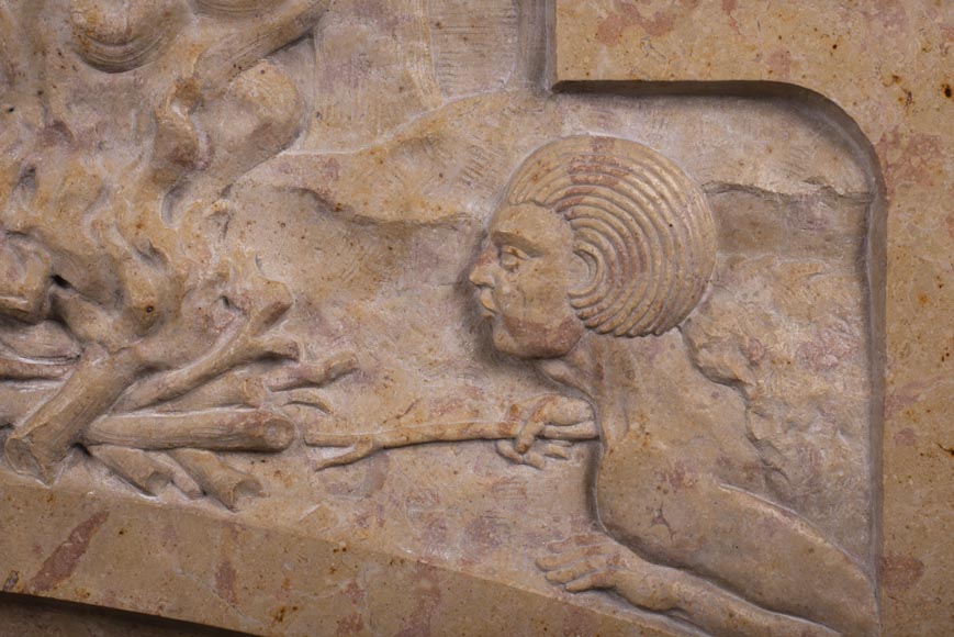 Art Deco fireplace in marble stone Art Deco fireplace in marble stone-4