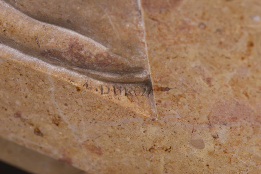 Art Deco fireplace in marble stone Art Deco fireplace in marble stone-11