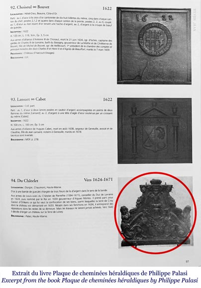 Fireback with the Châtelet coat of arms Fireback with the Châtelet coat of arms-1