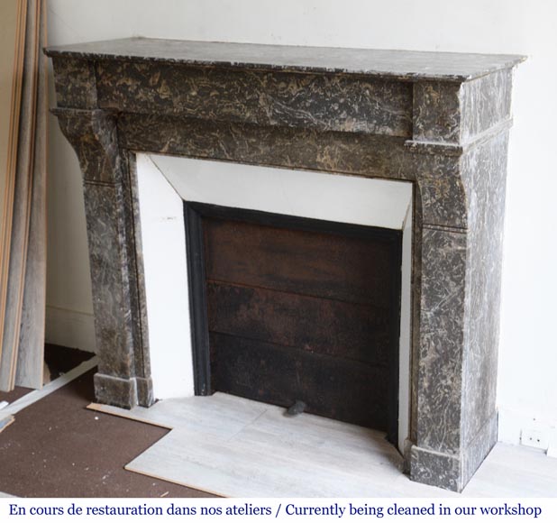 Antique Napoleon III style marble fireplace with modillions Antique Napoleon III style marble fireplace with modillions-3