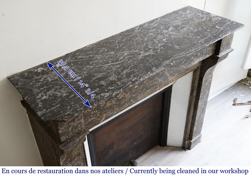 Antique Napoleon III style marble fireplace with modillions Antique Napoleon III style marble fireplace with modillions-6