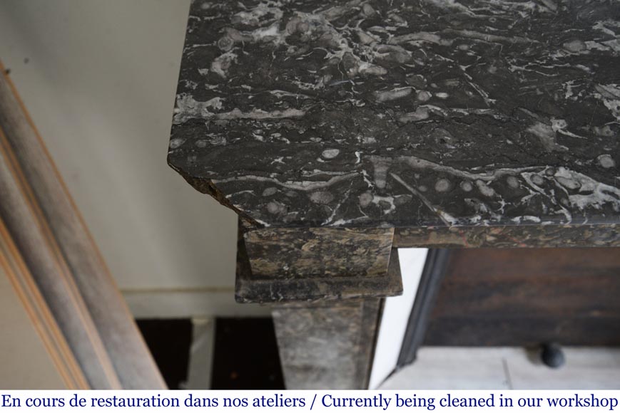 Antique Napoleon III style marble fireplace with modillions Antique Napoleon III style marble fireplace with modillions-7